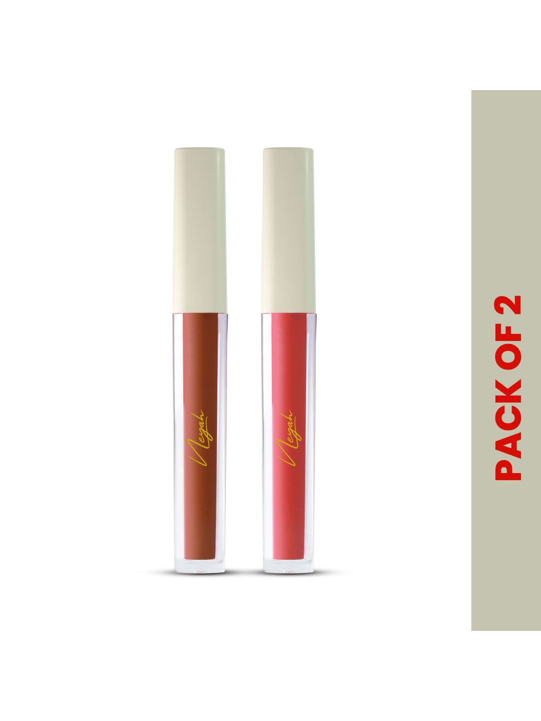 

Neyah Set Of 2 Matte Slay Liquid Lipsticks 1.5ml Each - Brown Bomb 113 & Candy 102, Red