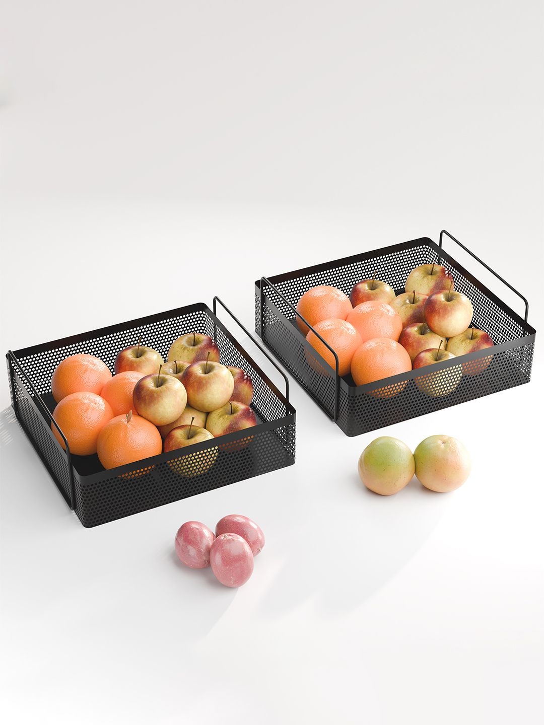 

Kuber Industries Black 2 Pieces Textured Square Shaped Multipurpose Storage Basket