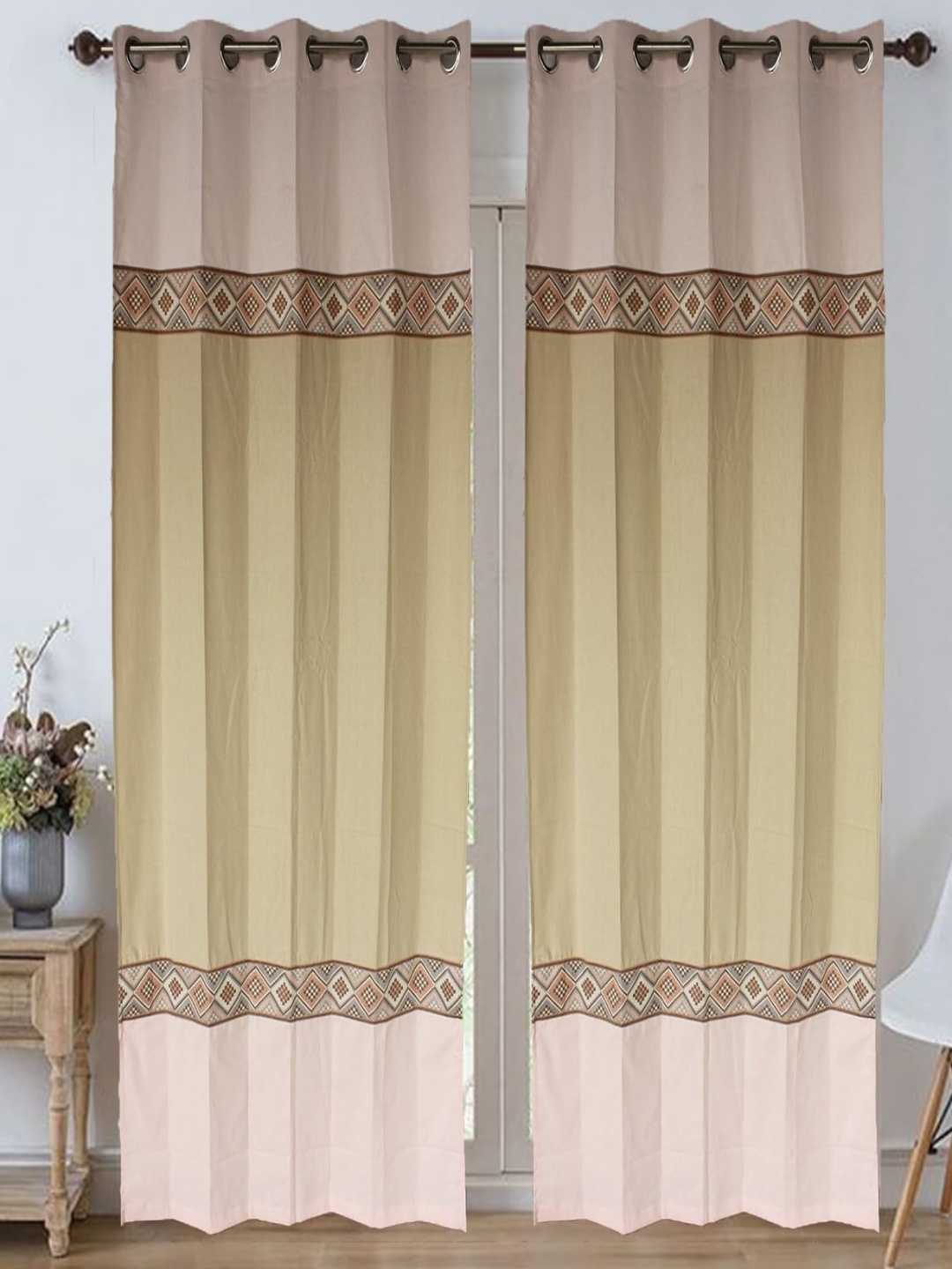 

Dekor World Multicoloured Set of 2 Window Curtain, Multi