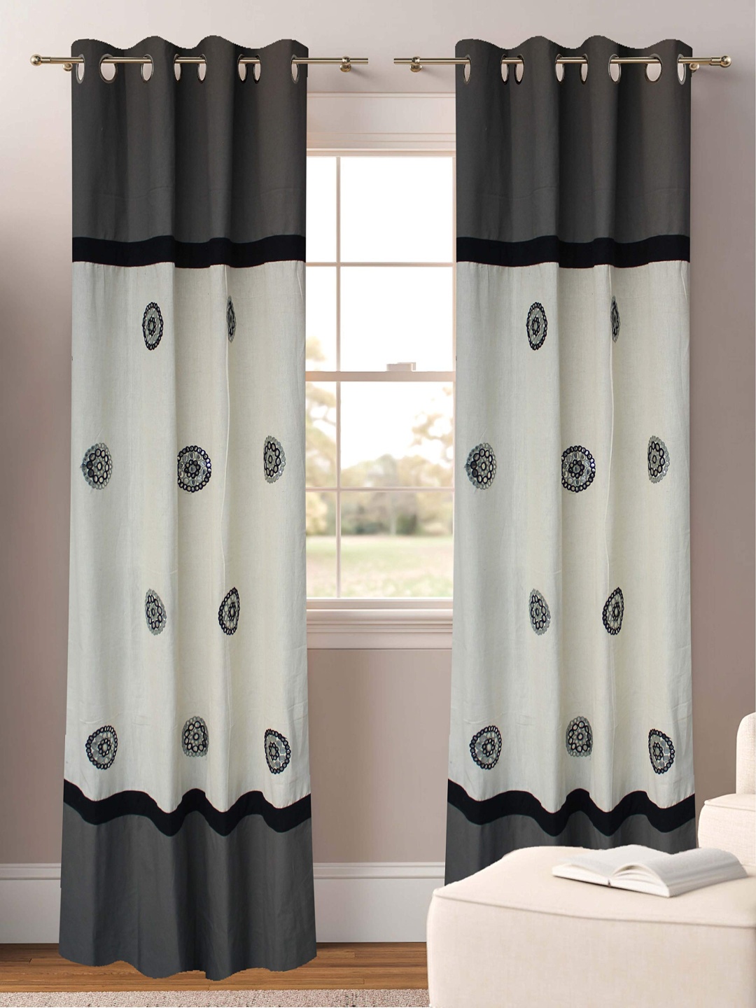 

Dekor World Multicoloured Set of 2 Long Door Curtain, Multi