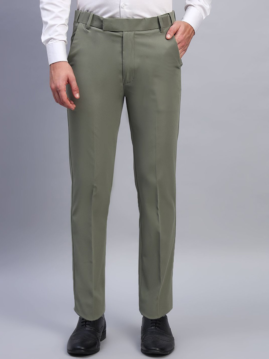 

AXNIS Men Ultra Slim Fit Trousers, Sea green