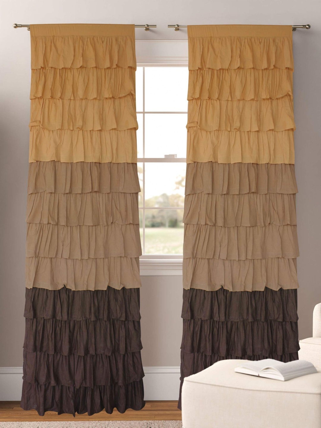 

Dekor World Multicoloured Set of 2 Sheer Window Curtain, Multi