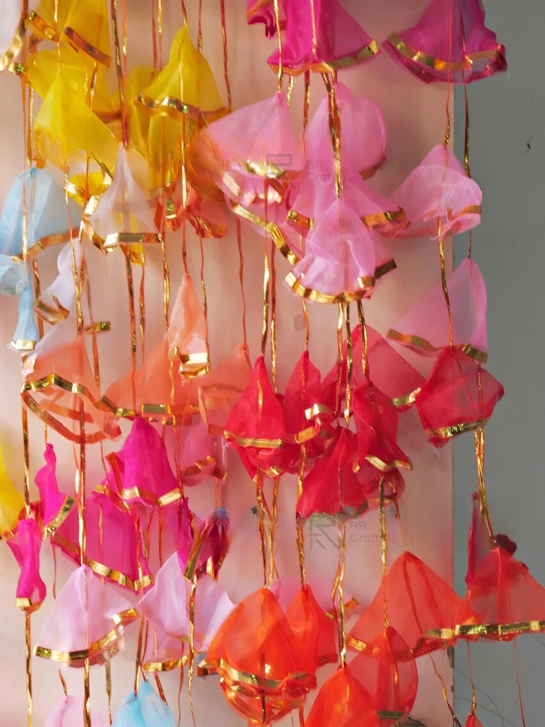 

RR Crafts Red & Yellow 10 Pieces Gota Hangings Festive Decor