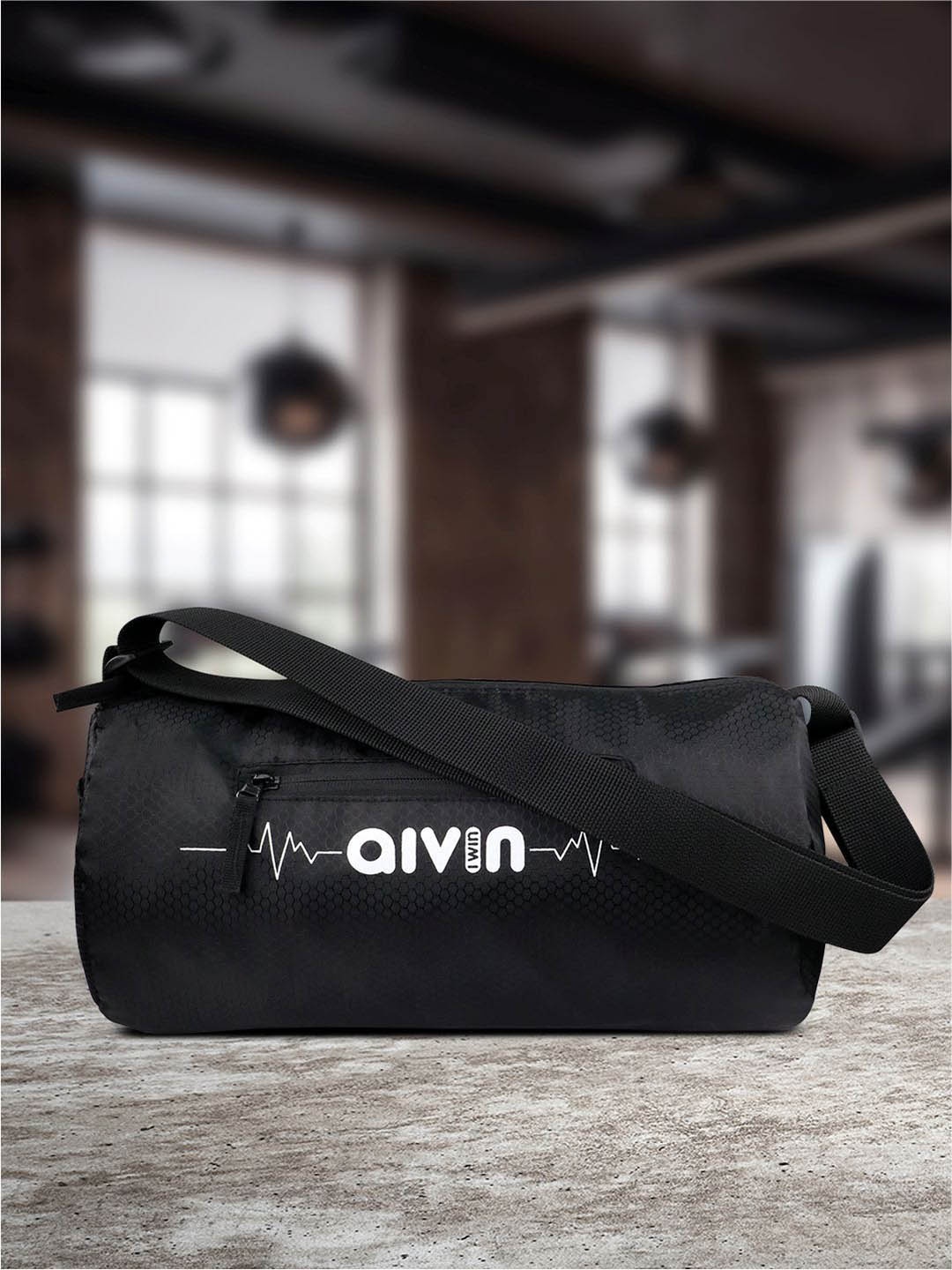 

Aivin Printed Small Sports Or Gym Duffel Bag With Shoulder Straps - 13 L, Black