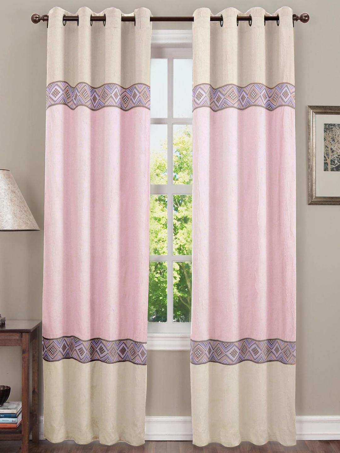

Dekor World Multicoloured Set of 2 Long Door Curtain, Multi