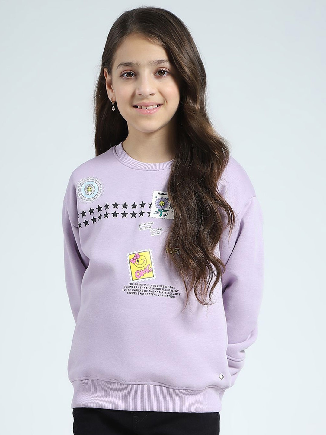 

Monte Carlo Girls Long Sleeves Printed Sweatshirt, Purple