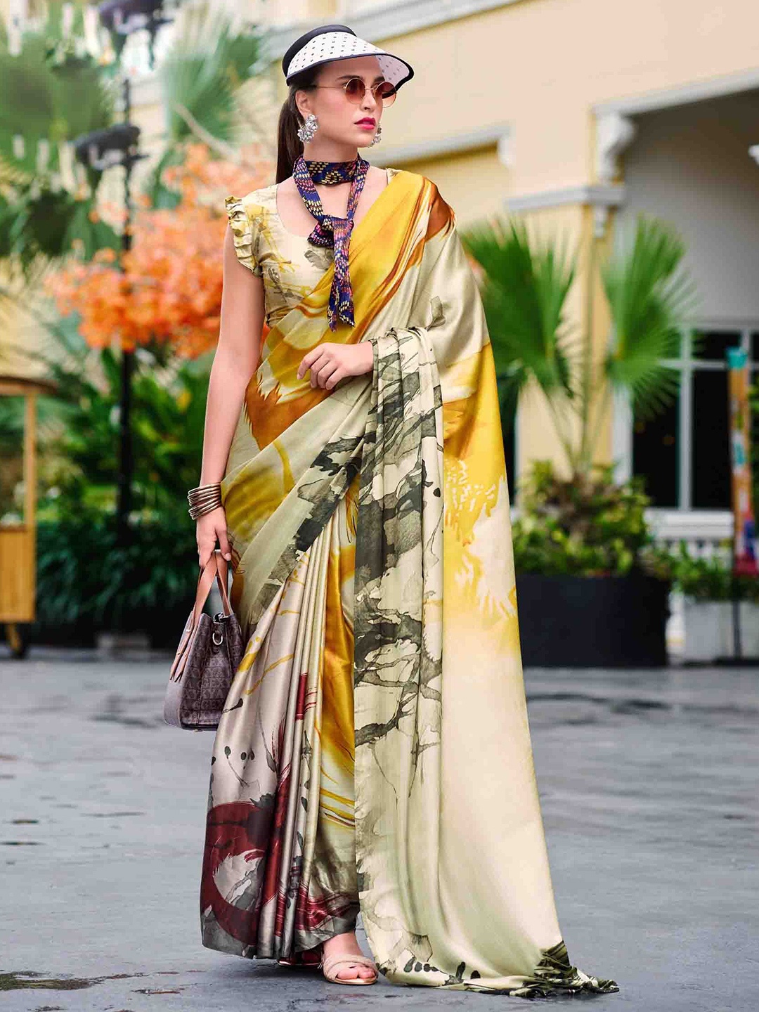 

Mitera Satin Saree, Khaki
