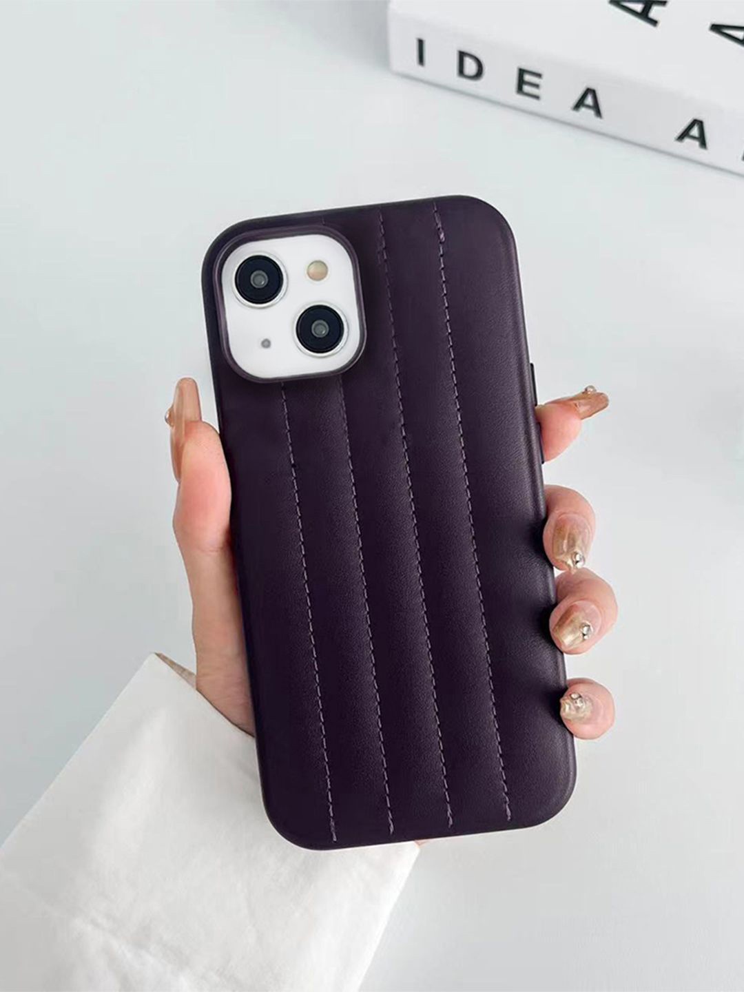 

QRIOH Solid Printed iPhone 15 Plus Back Case Mobile Accessories, Purple