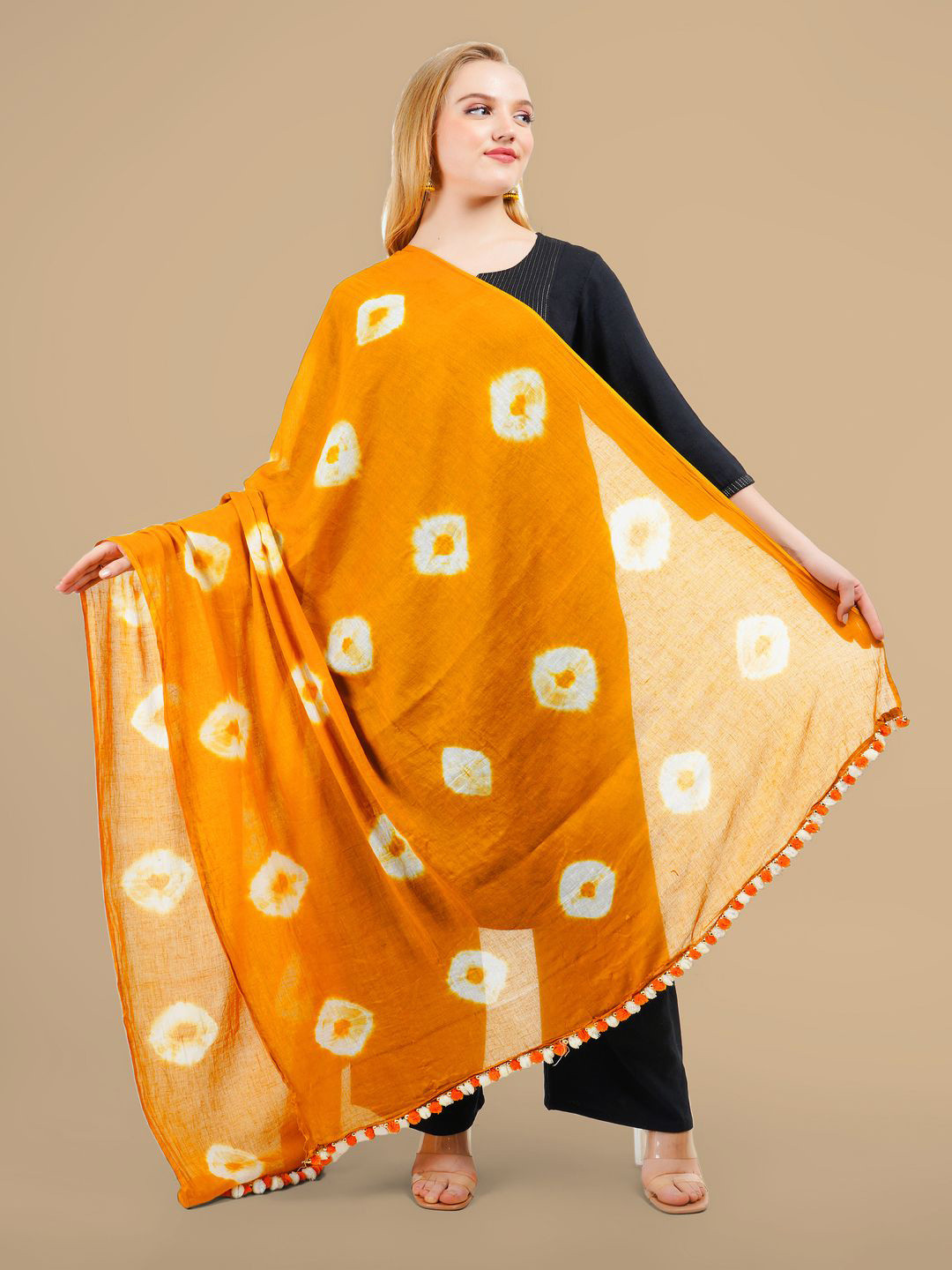 

Karthav Fashion Printed Bandhani Dupatta, Mustard