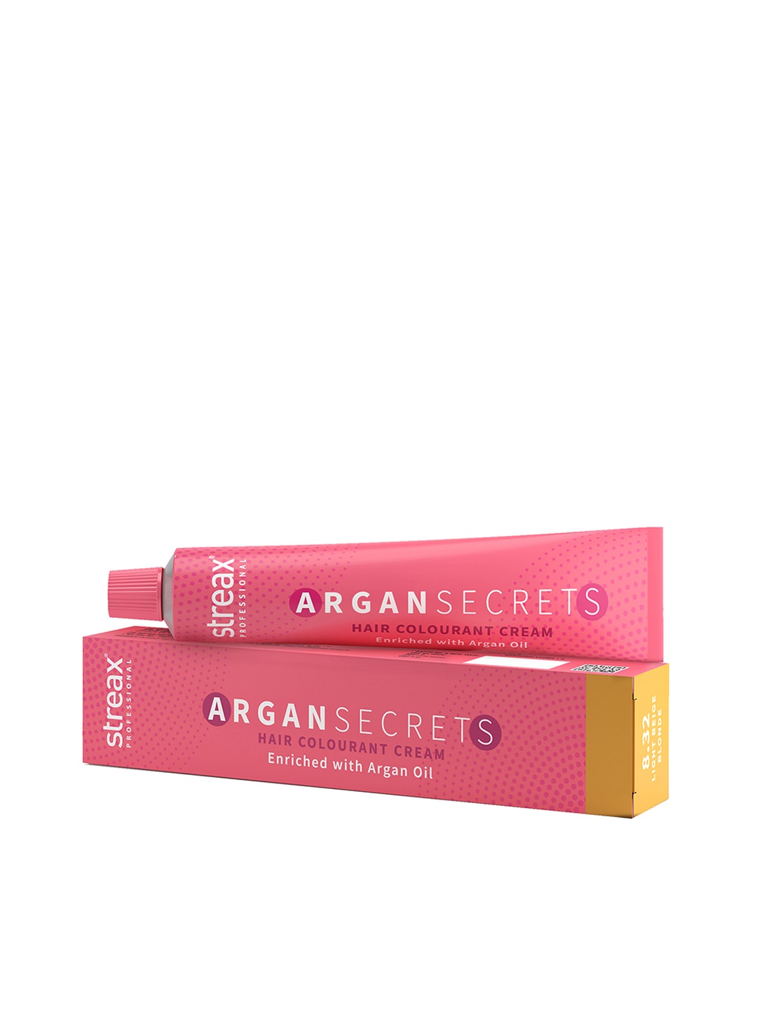 

Streax Professional Argan Secrets Hair Colourant Cream 60g - Light Beige Blonde 8.32