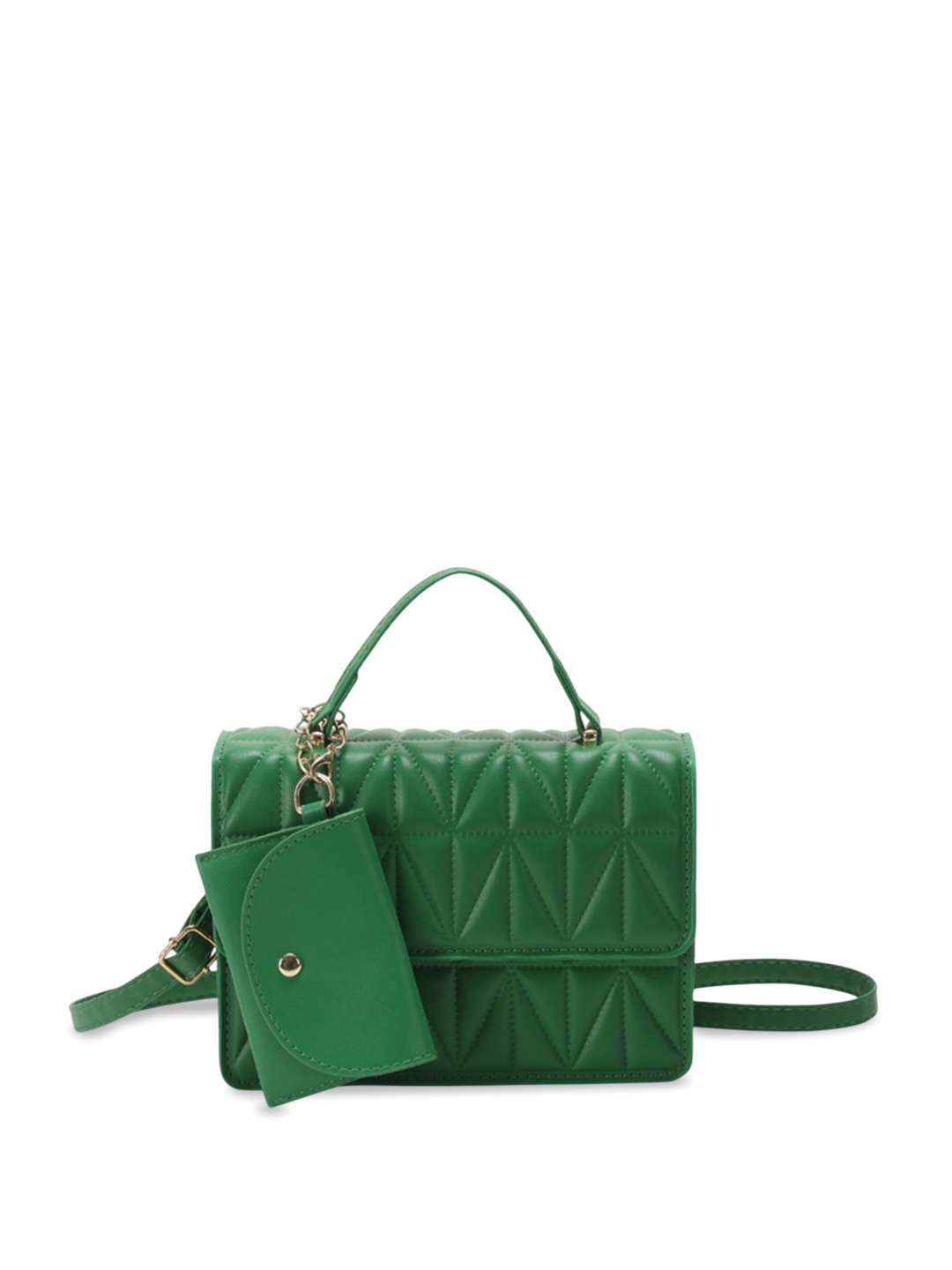 

DressBerry PU Structured Satchel, Green