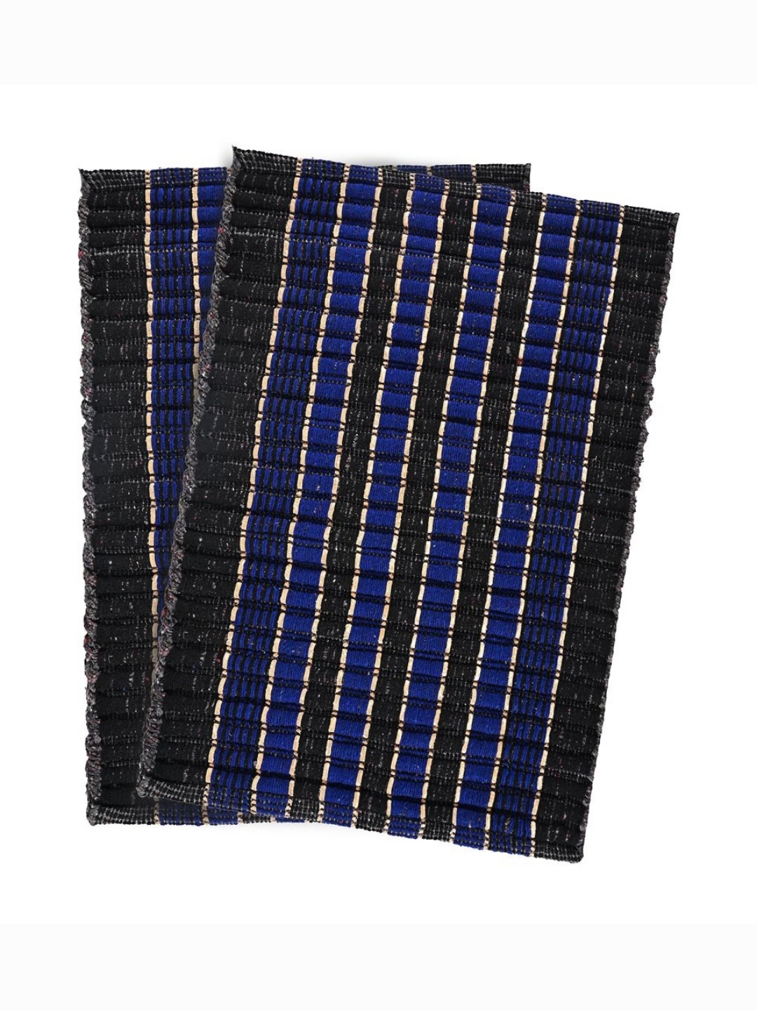 

Aura Blue & Black 2 Pieces Textured Cotton Rectangle Doormats