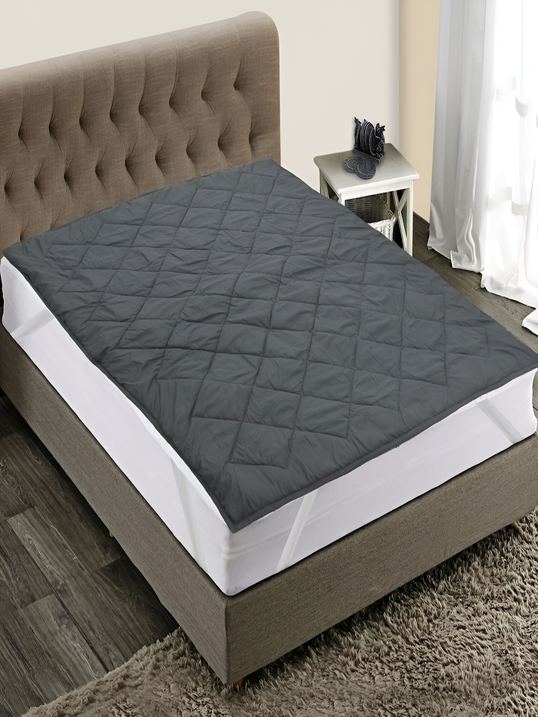 

RRC Grey Quilted Water Resistant Microfiber Cotton Mattress Protector