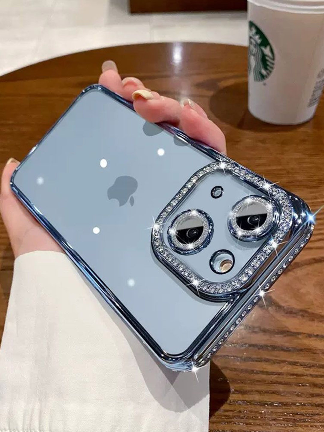 

Luxury Kase Quirky Printed iPhone 15 Plus Back Case Mobile Accessories, Blue
