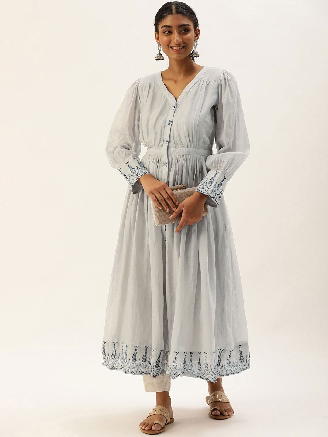 

KALINI Women A-Line Maxi Dress, Off white