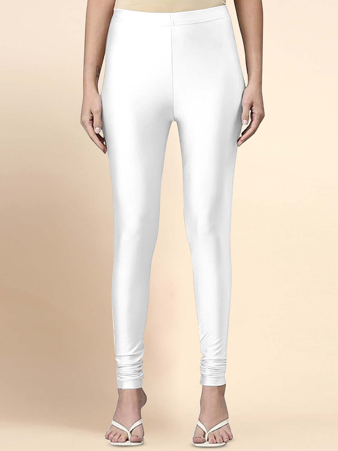 

Trendmalls Women's Microfiber Elastane Stretch Soft Leggings with Ultrasoft Waistband, White