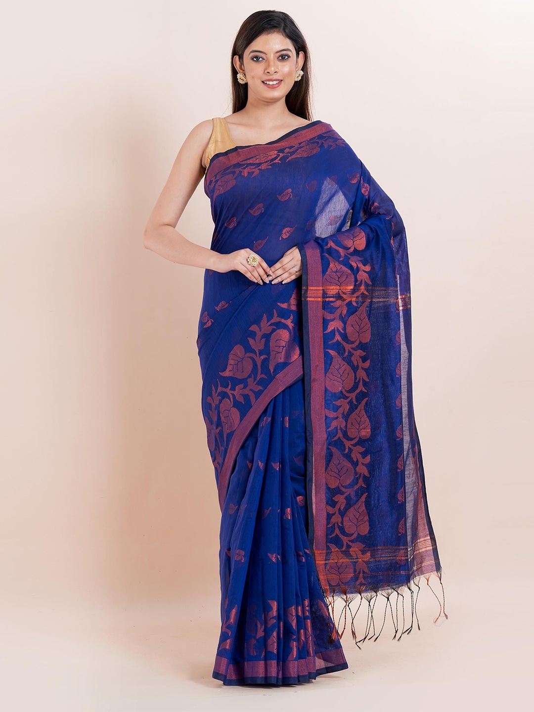 

PUKU Woven Design Saree, Blue