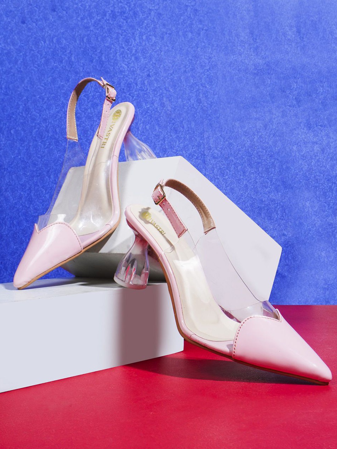 

DIVASTRI Women Pointed Toe Stiletto Heel Sandals, Pink