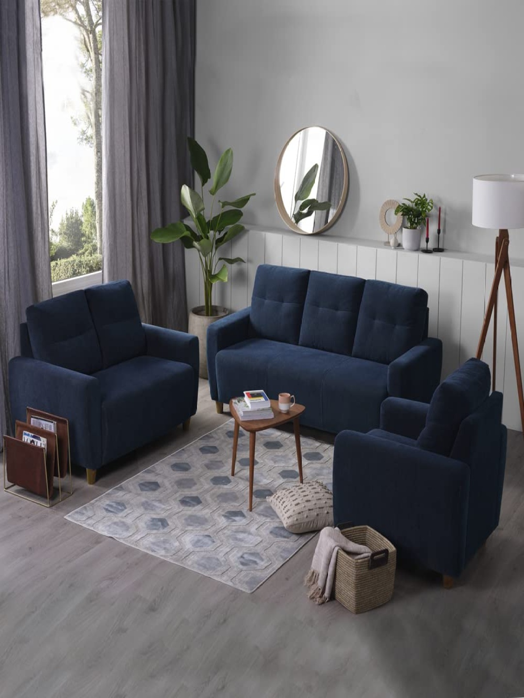 

Sleepyhead Yolo 6 Seater Sofa Set Fabric Berry Blue