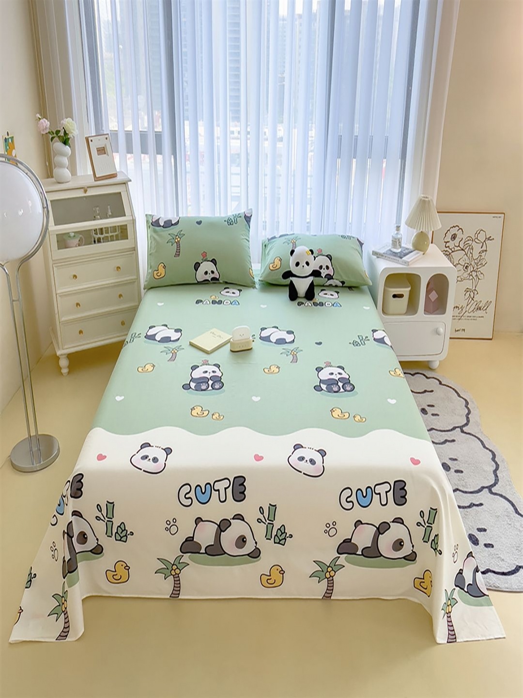 

JC HOME Blue & White Printed 220 TC Pure Cotton King Bedsheet Set 2.30 m x 2.50 m