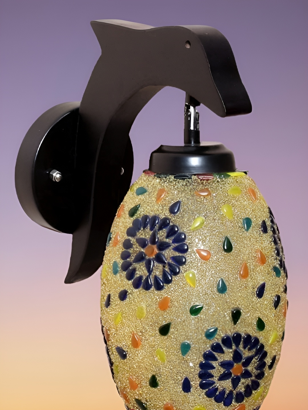 

KINIS Black & Yellow Frustum Shaped Wooden Wall Lamp