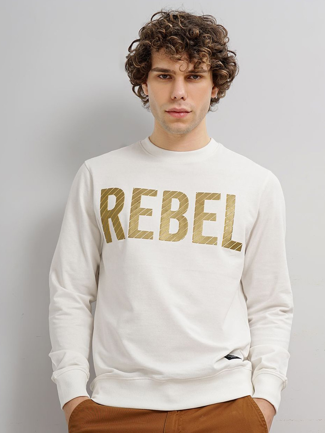 

Genoa Men Printed Pullover Sweatshirt, White