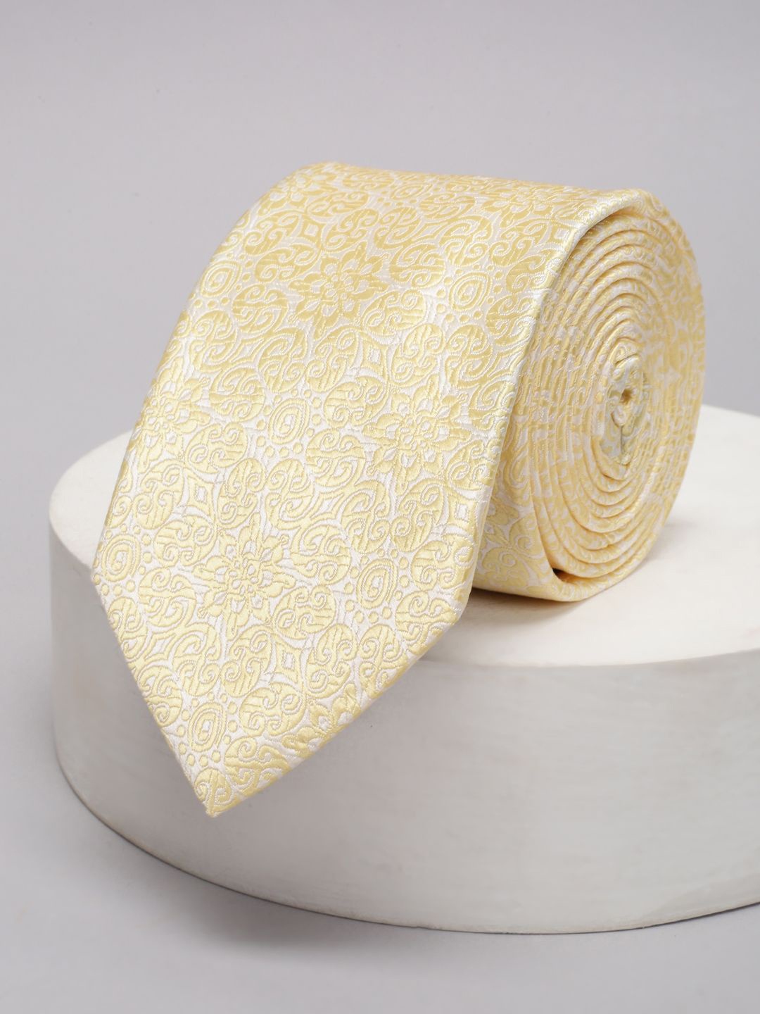 

Louis Philippe Men Woven Design Tie, Yellow