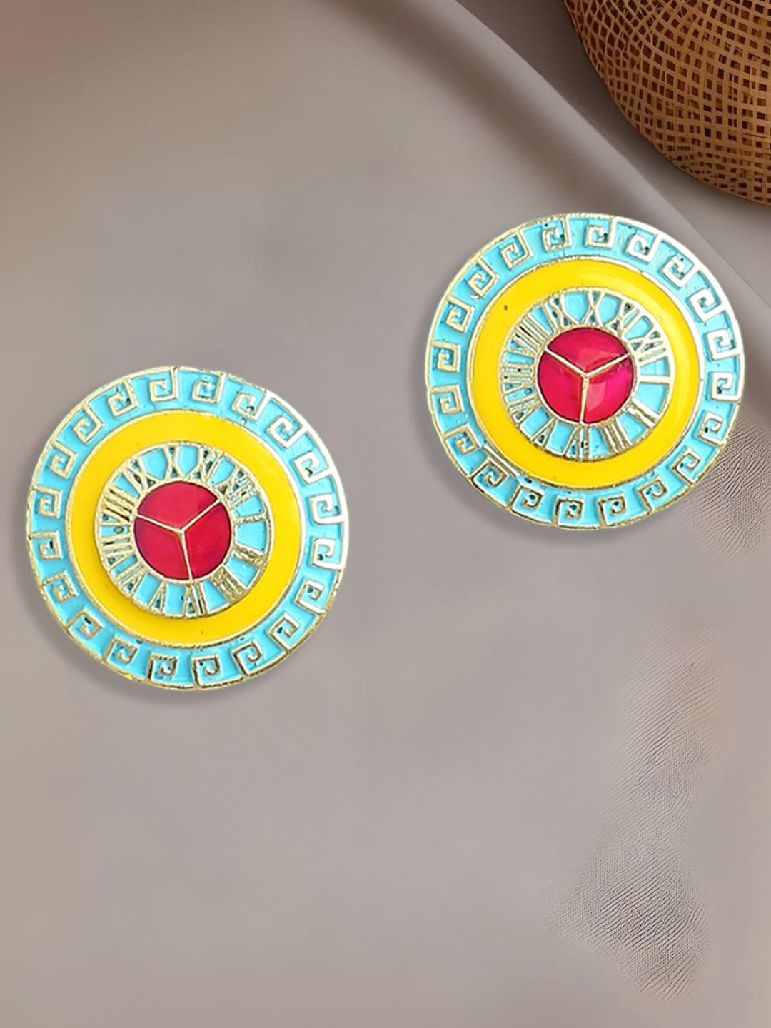 

Anouk Circular Shaped Meenakari Studs, Blue