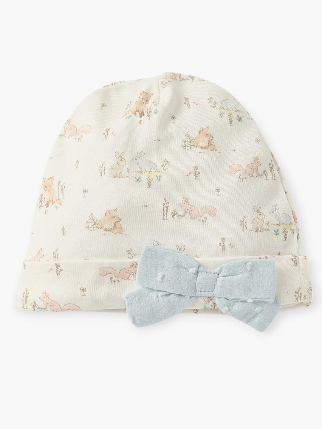 

Giggles by Babyshop Girls Printed Cotton Beanie, Beige
