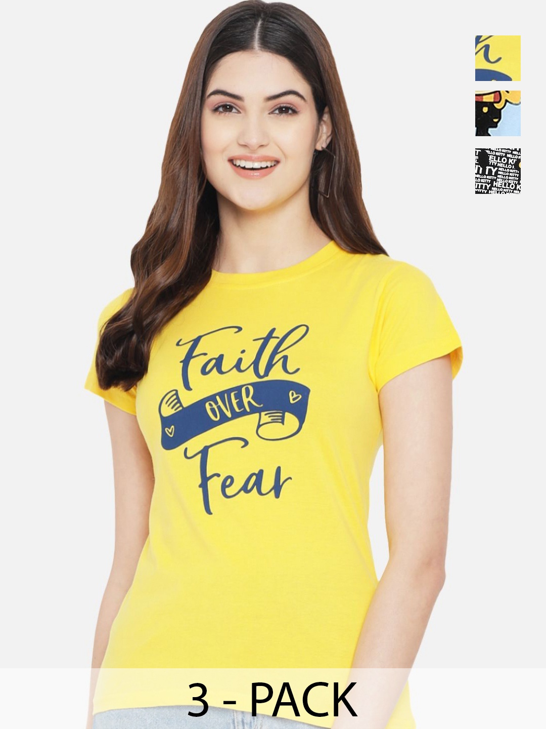 

Dreambe Women Typography Printed T-shirt, Multi