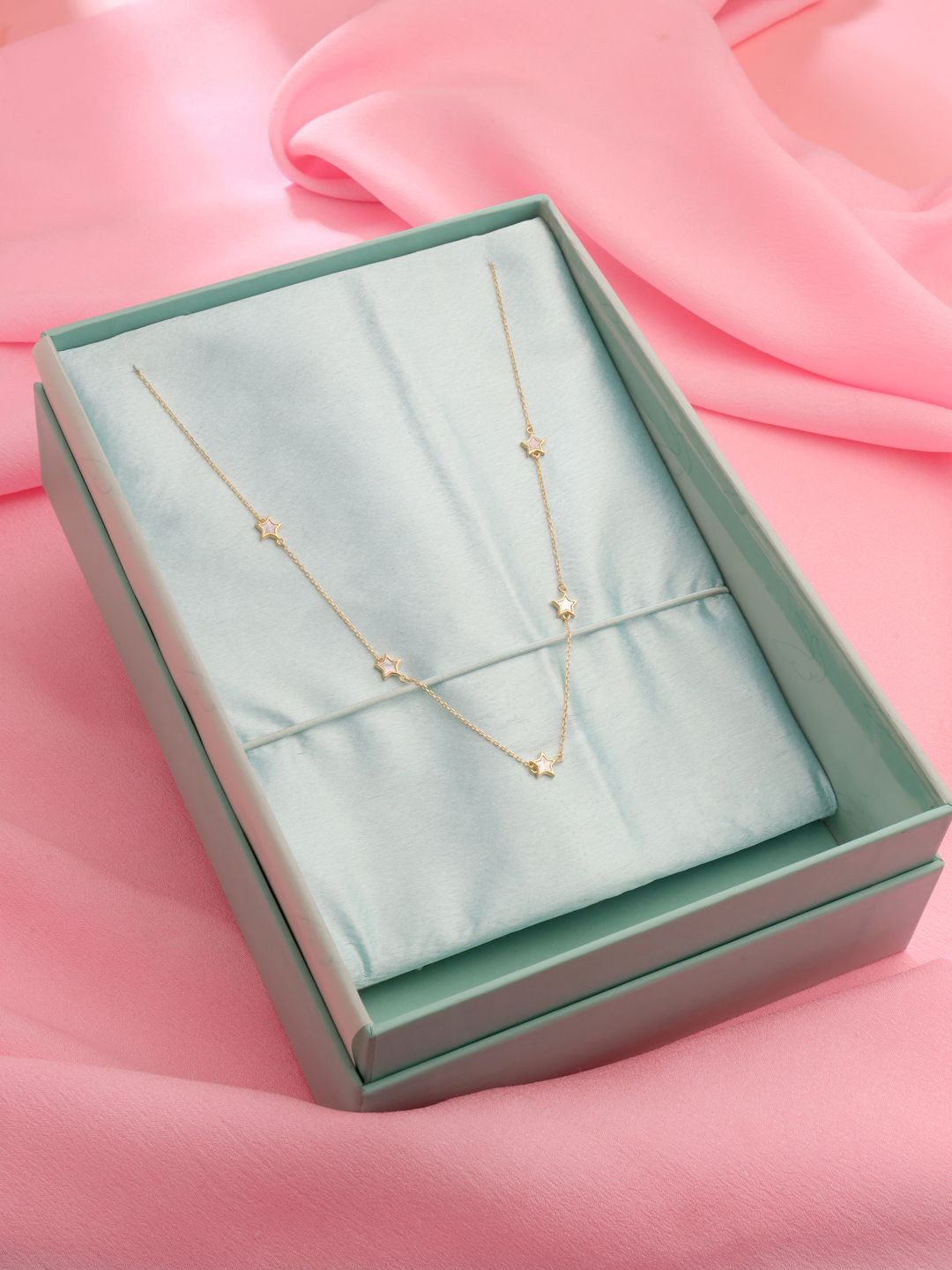 

Kicky And Perky 925 Sterling Silver Gold-Plated Pearls Studded Chain