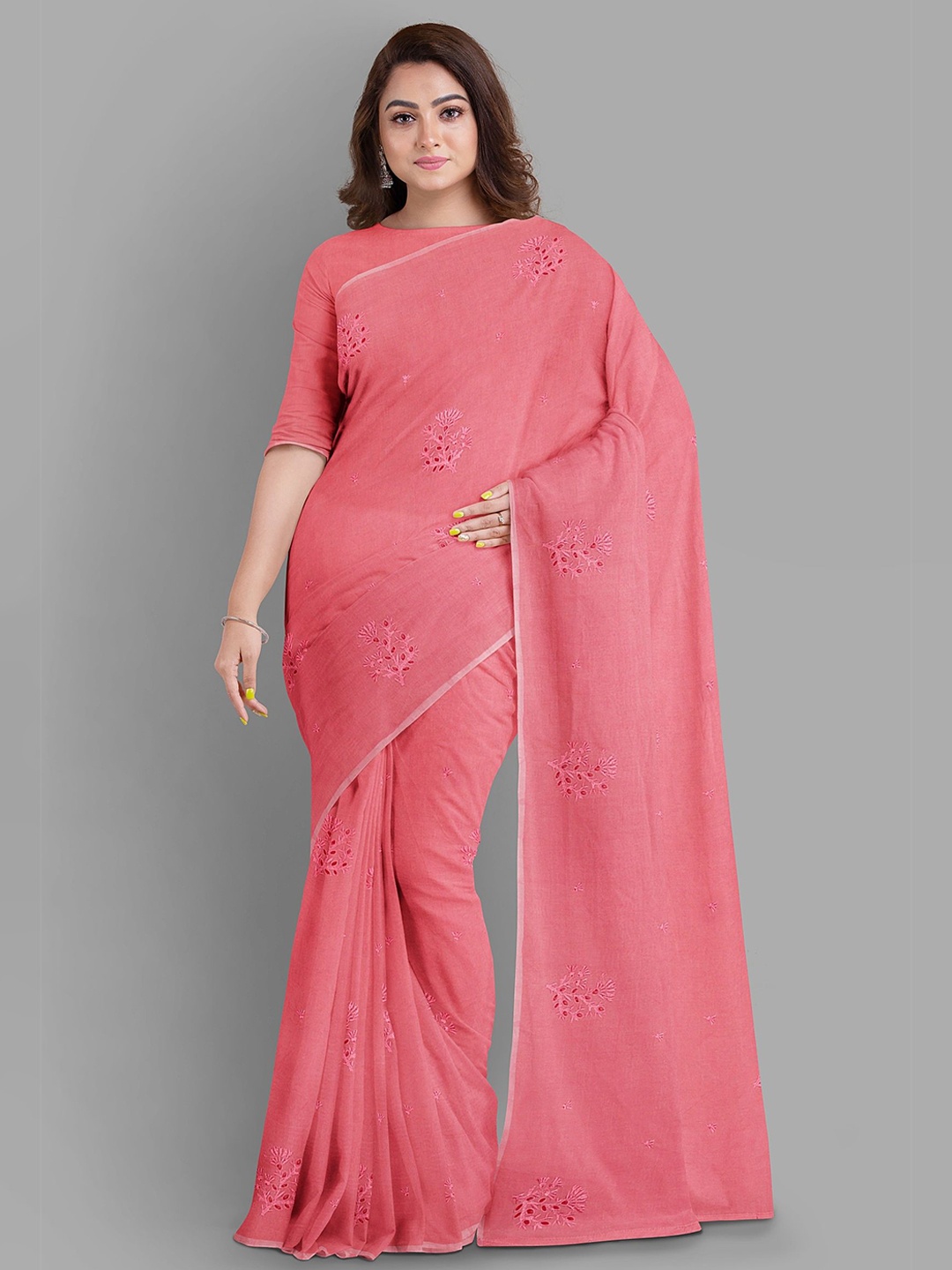 

The Chennai Silks Embroidered Sambalpuri Saree, Pink