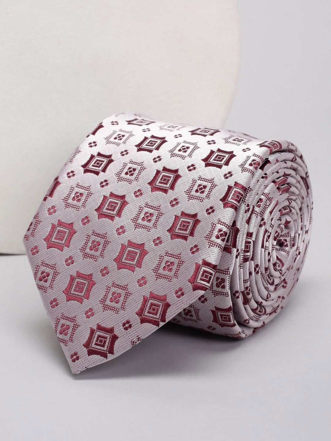 

Louis Philippe Men Woven Design Broad Tie, Grey