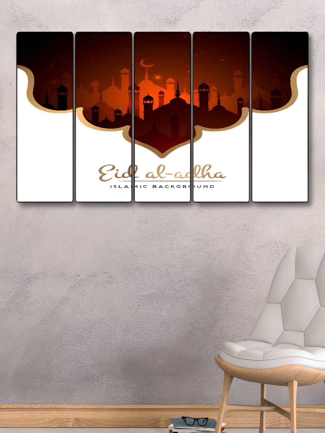 

Myntra Elegant Homes White & Red 5 Piece Islamic Religious Religious Wall Paintings