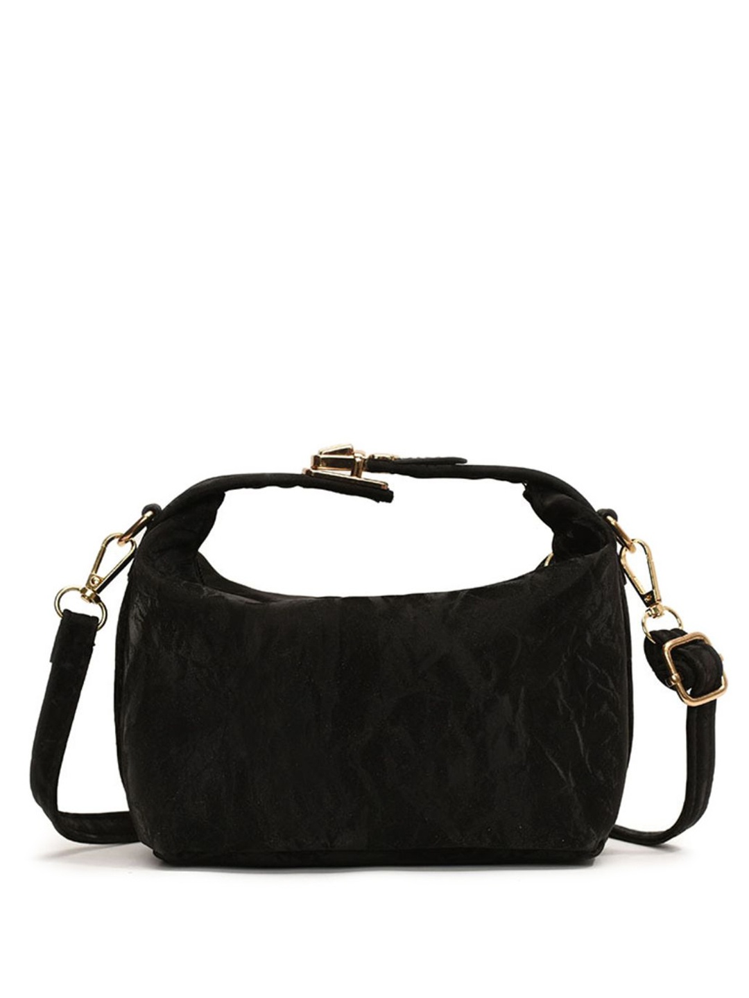 

DressBerry Women Textured Handheld Bag, Black