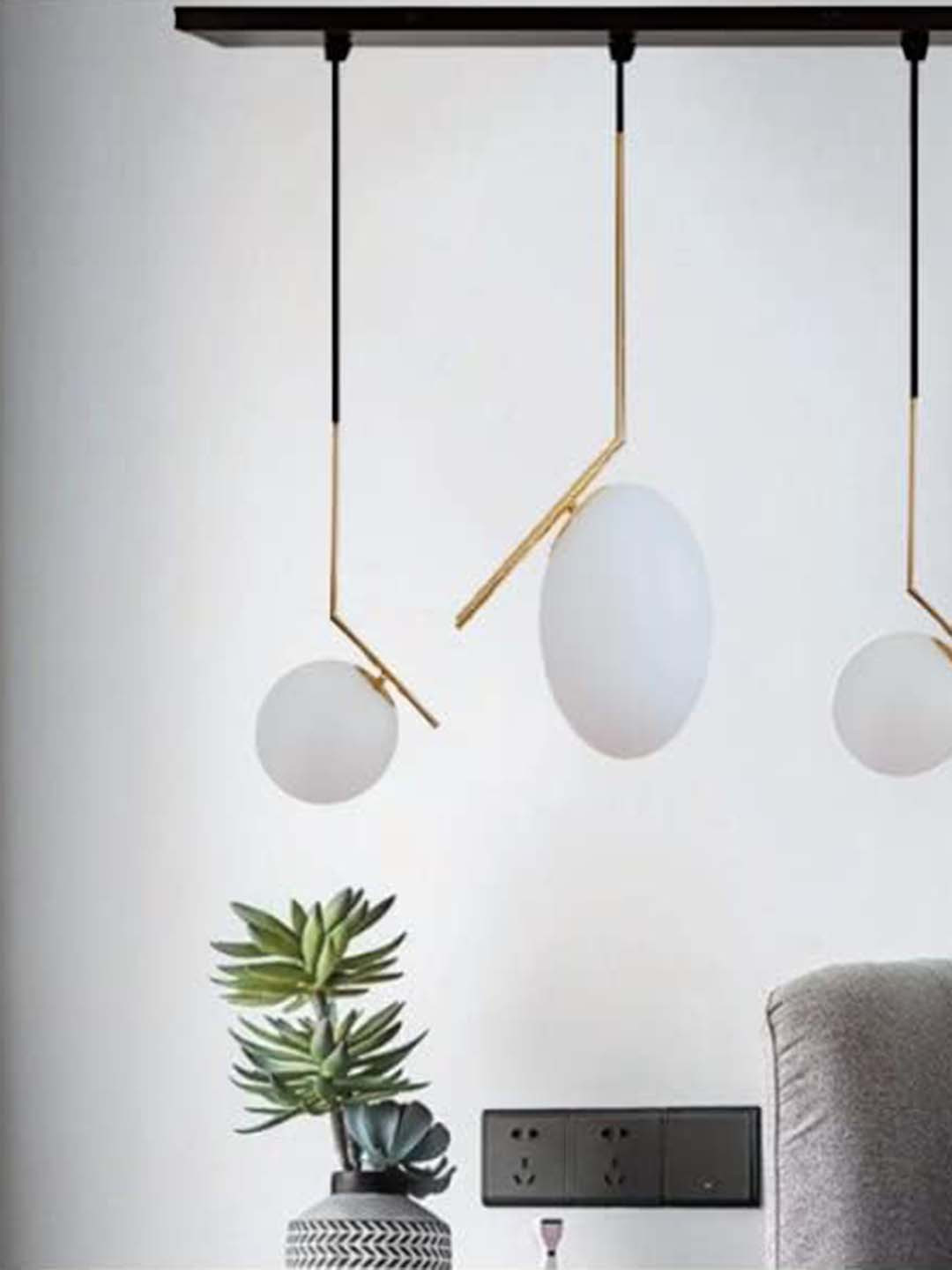 

GAUVIK Gold-Toned & White Contemporary Ceiling Lamp