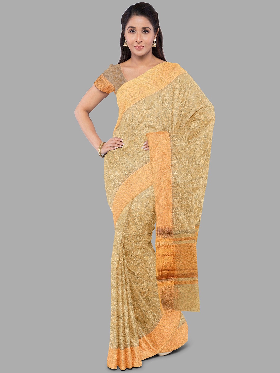 

The Chennai Silks Woven Design Tissue Banarasi Saree, Gold