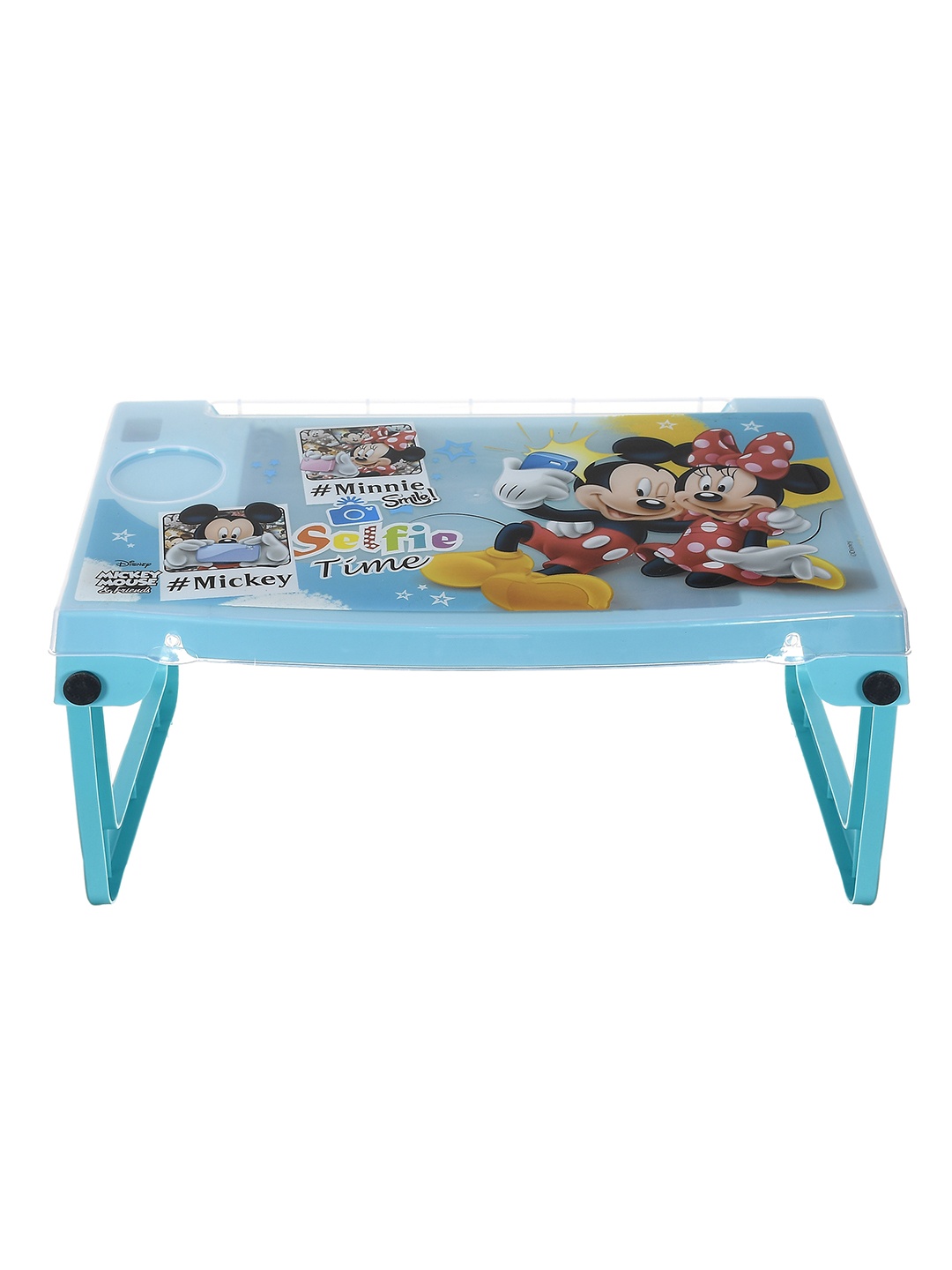 

Kuber Industries Mickey Mouse Print Plastic Study Desk Laptop Table With Camparment, Green