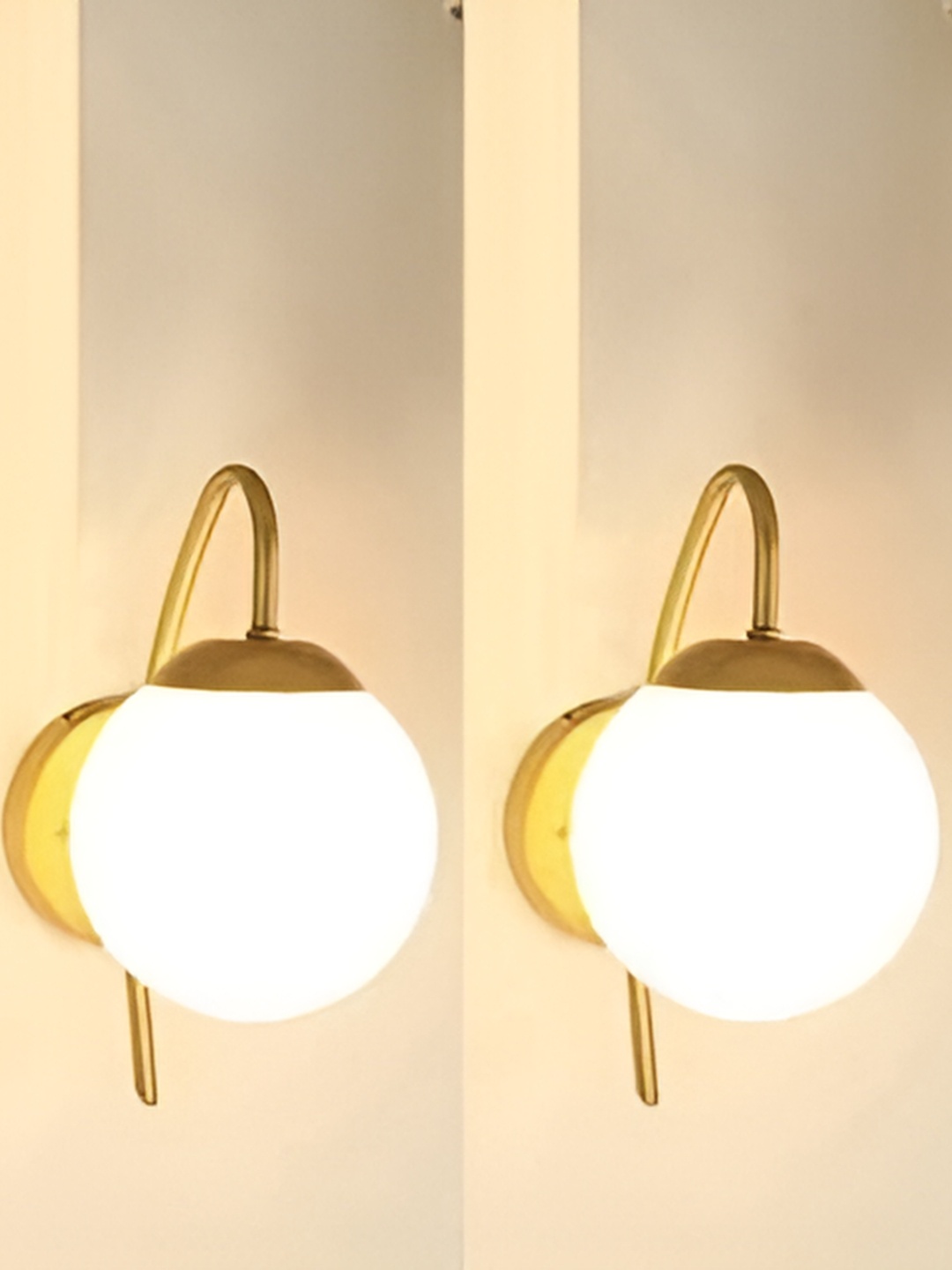 

KINIS Gold-Toned & White Spherical Shaped Metal Wall Lamp