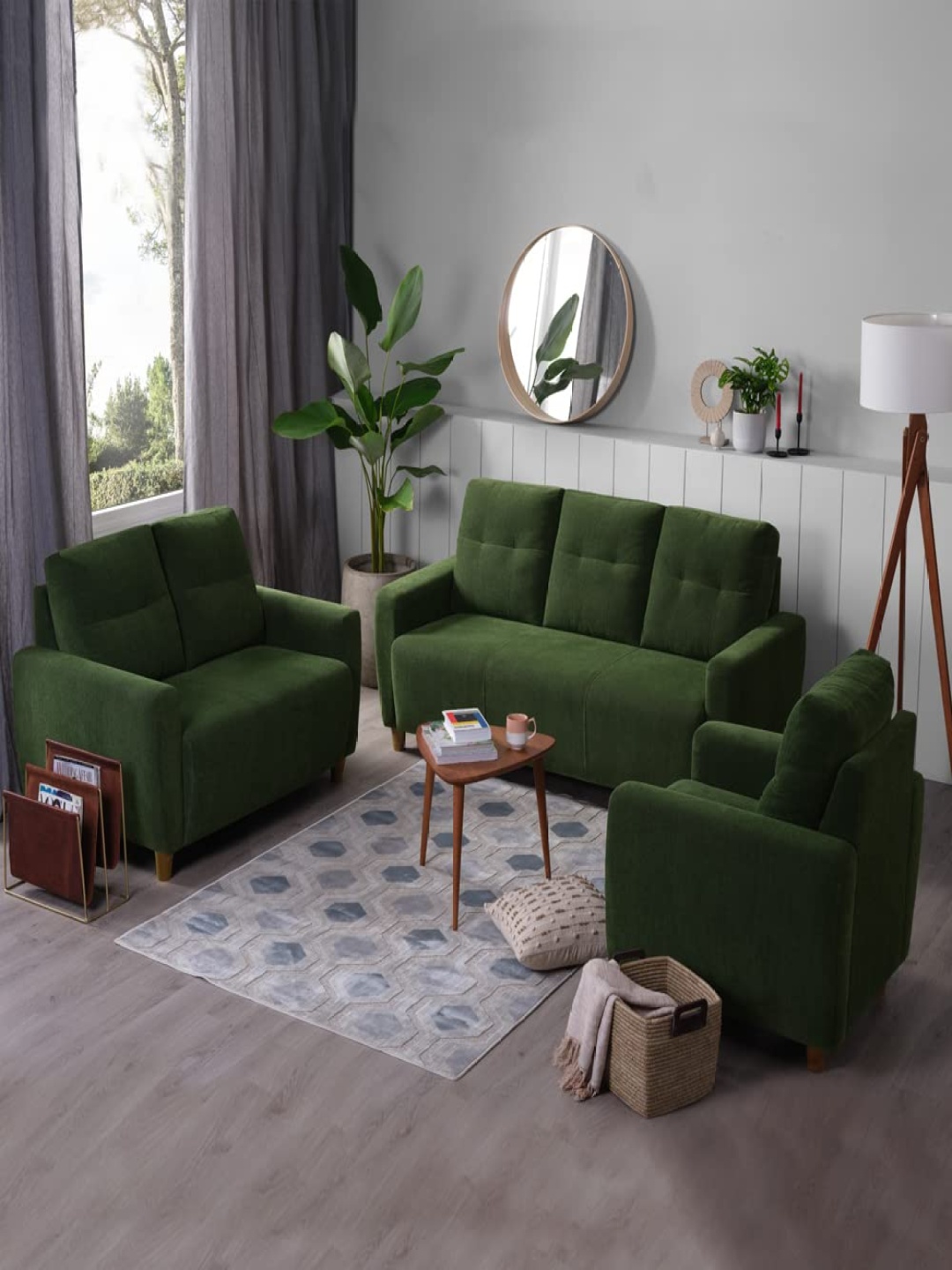 

Sleepyhead Yolo 6 Seater Sofa Set Fabric Avocado Green
