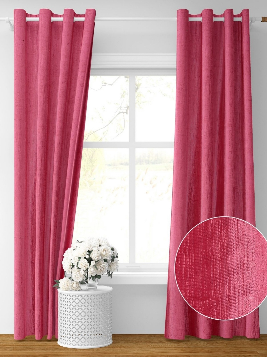 

Galaxy Home Decor Pink Set of 2 Room Darkening Window Curtain