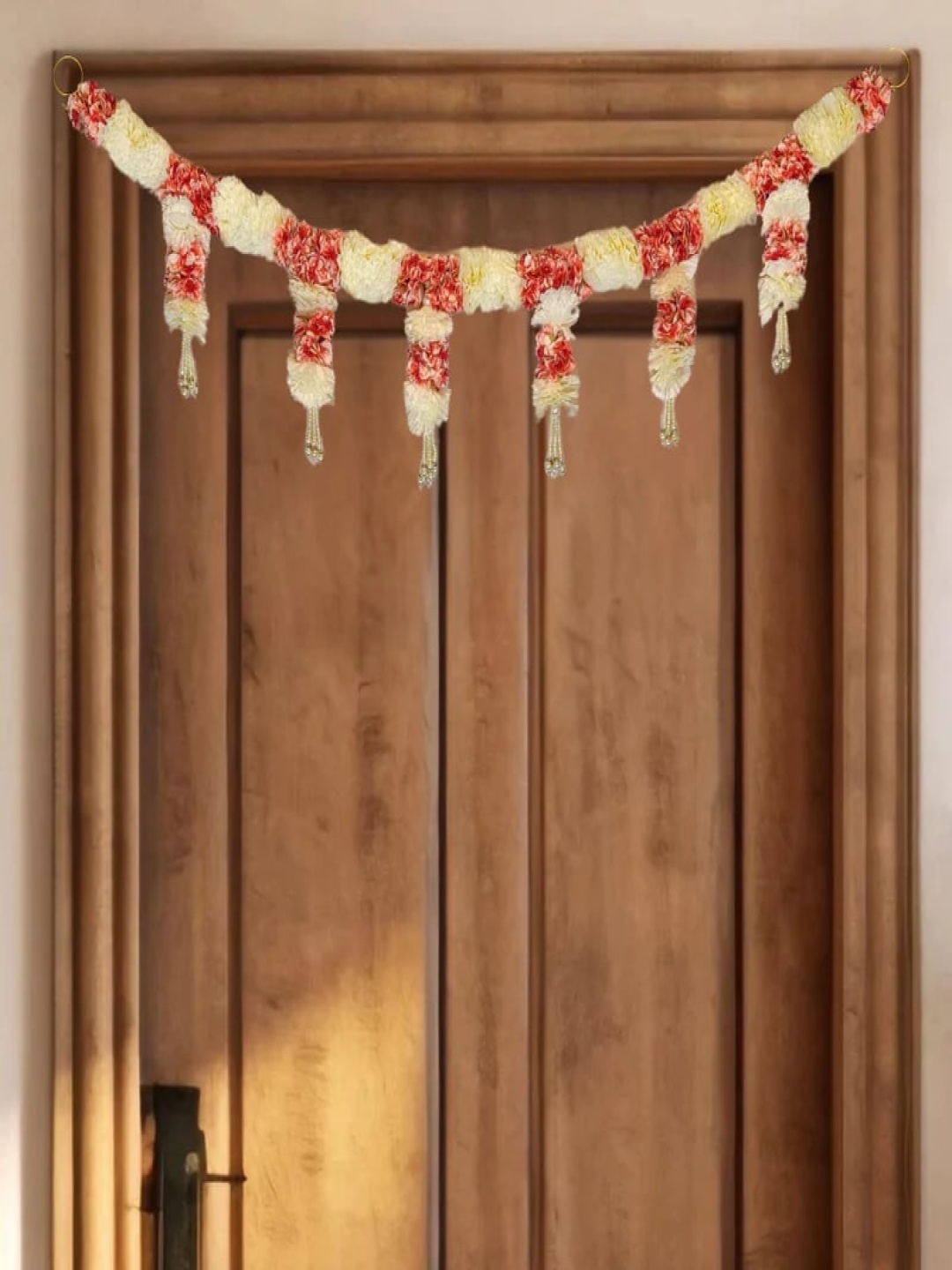 

THE HOME CO. White & Red Blossom Bliss Garland Toran DoorHanging