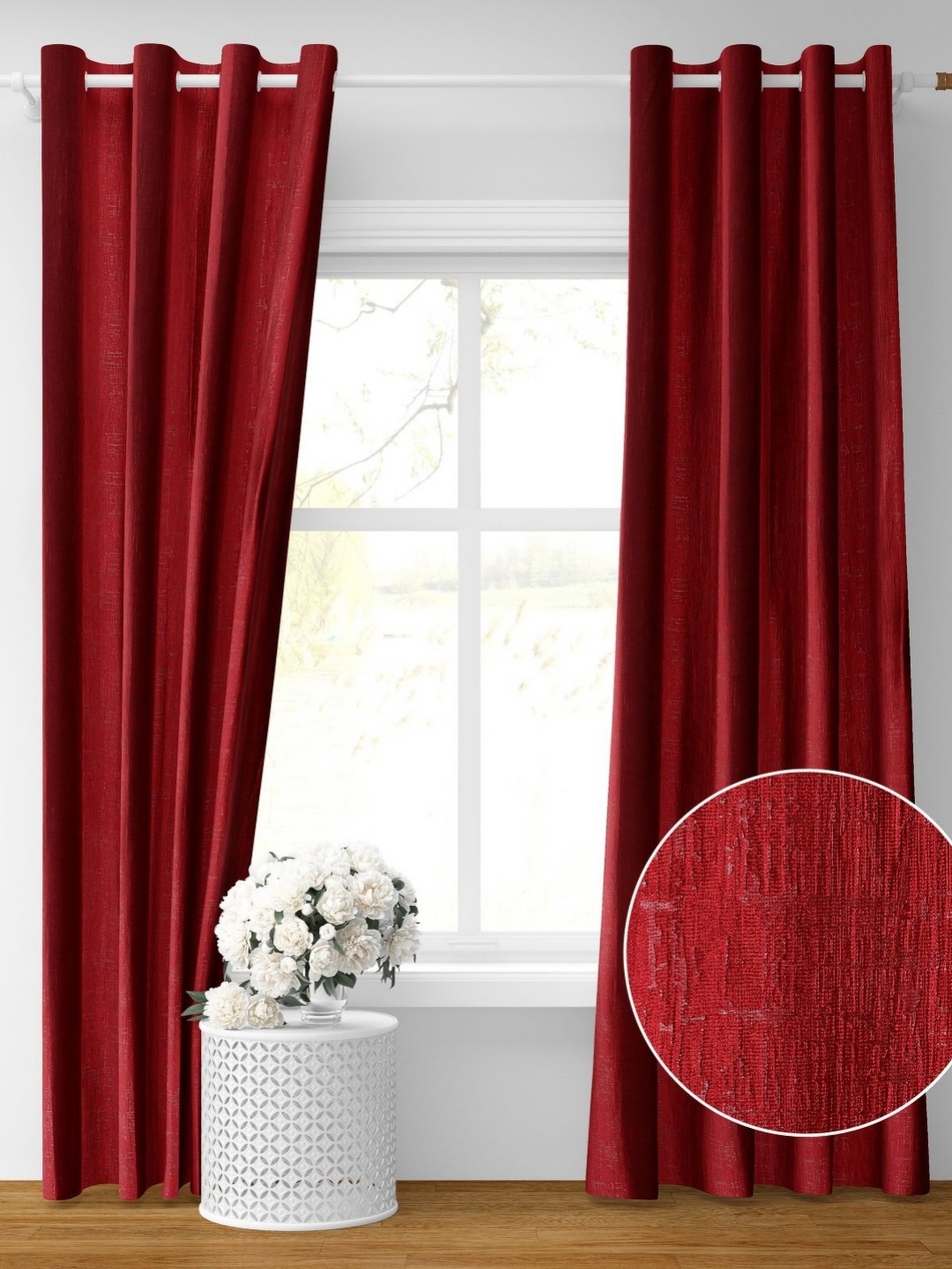 

Galaxy Home Decor Maroon Set of 2 Room Darkening Door Curtain