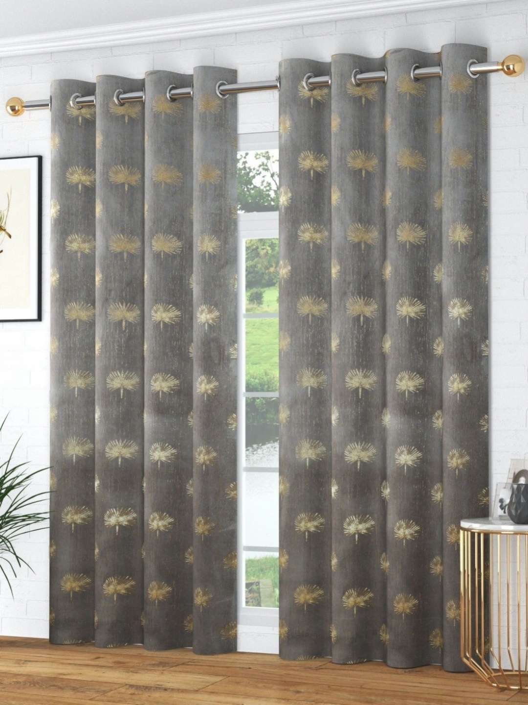 

Galaxy Home Decor Grey Set of 2 Room Darkening Door Curtain