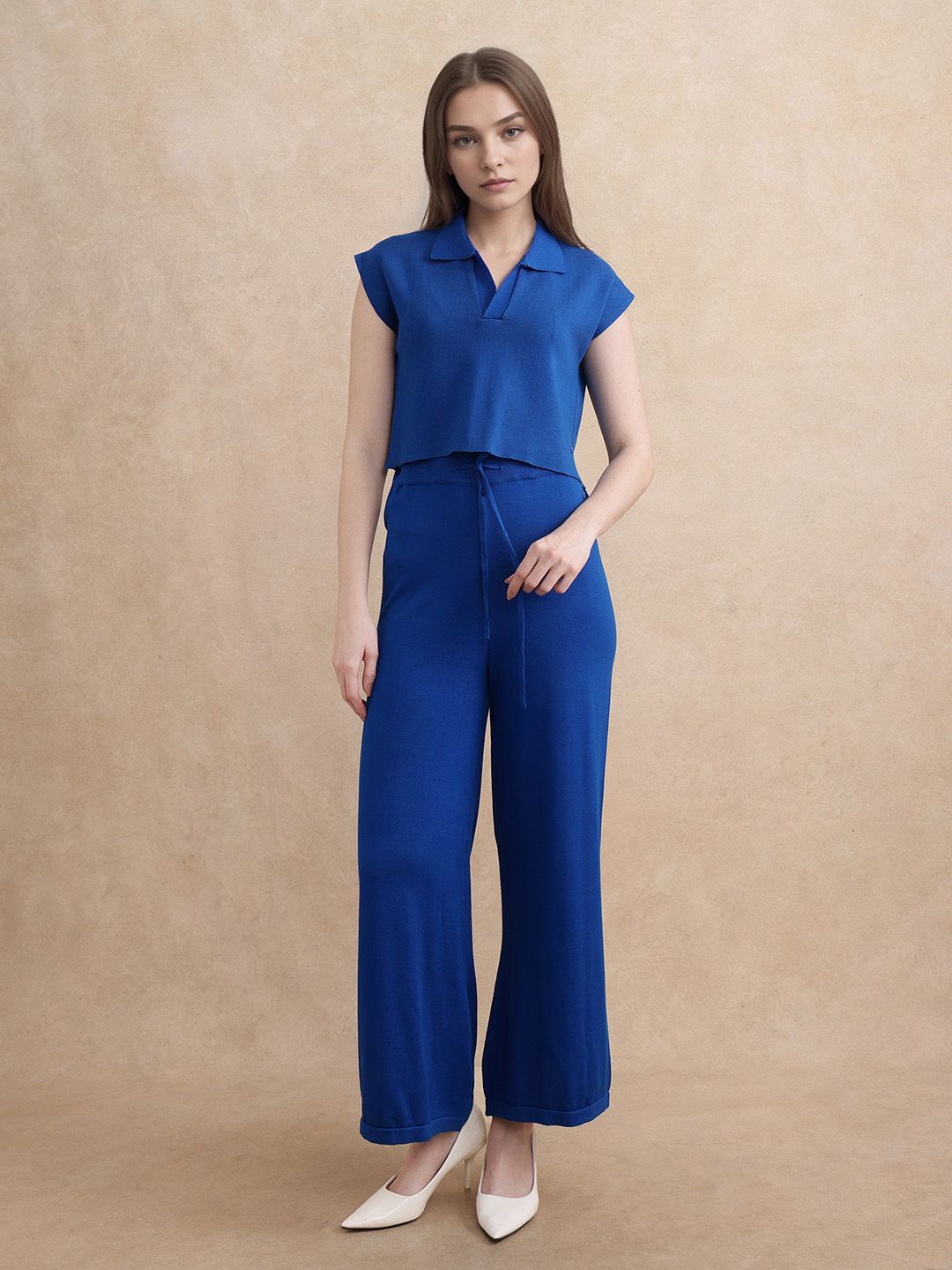 

RAREISM Jankara-b Women Comfort Straight Fit High-Rise Trousers, Blue