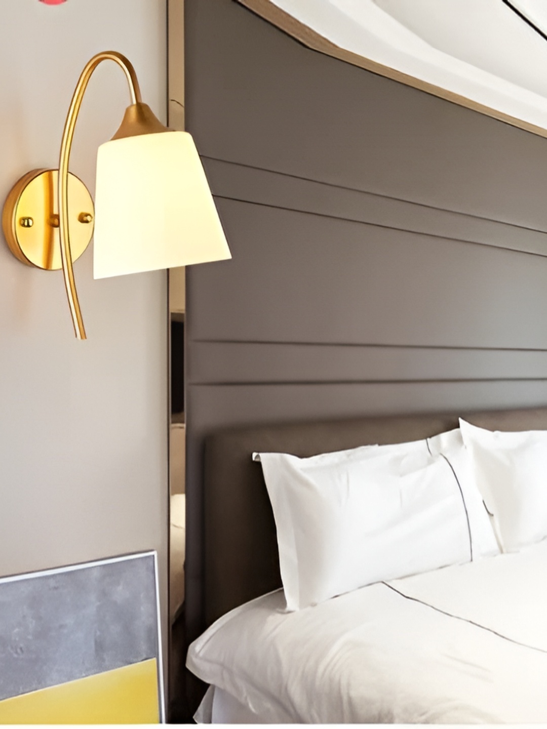 

KINIS Gold-Toned & White Metal Quirky Wall Lamp