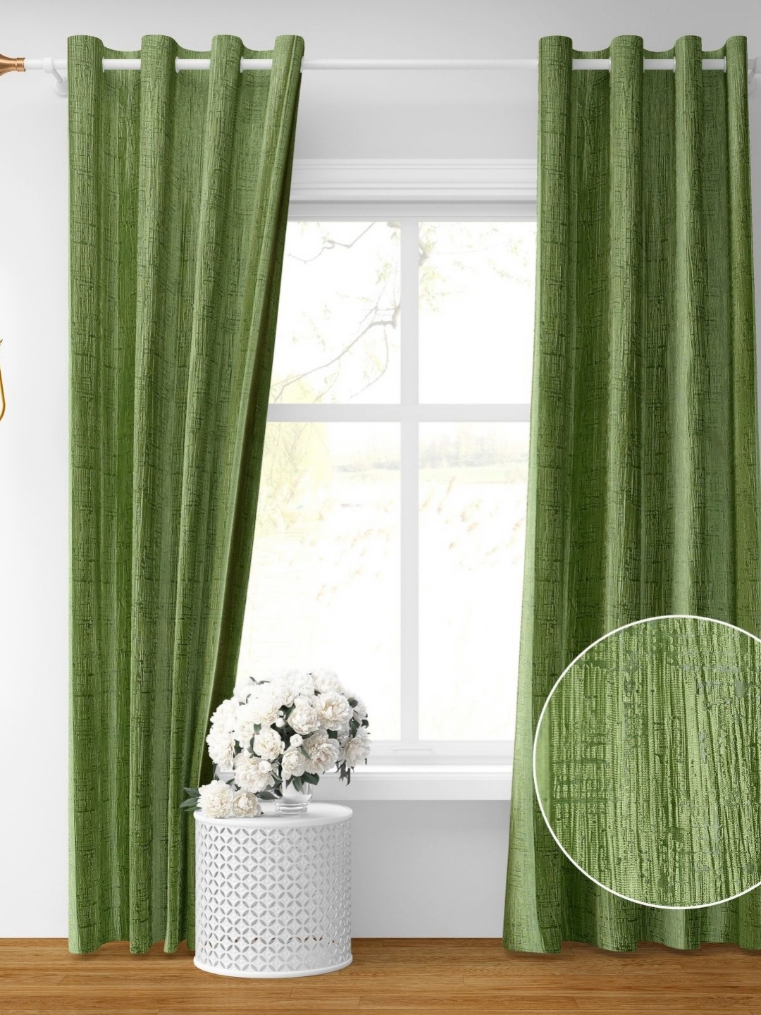 

Galaxy Home Decor Green Set of 2 Room Darkening Window Curtain