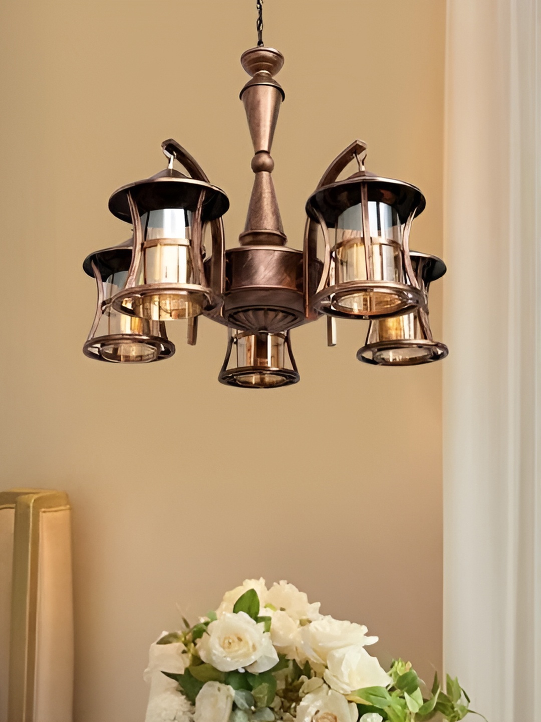 

GAUVIK Gold-Toned Glass Contemporary Ceiling Lamp