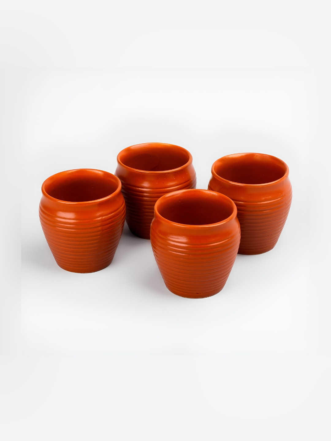 

Storepedia Brown 4 Pieces Textured Ceramic Matte Cups 160ml Each