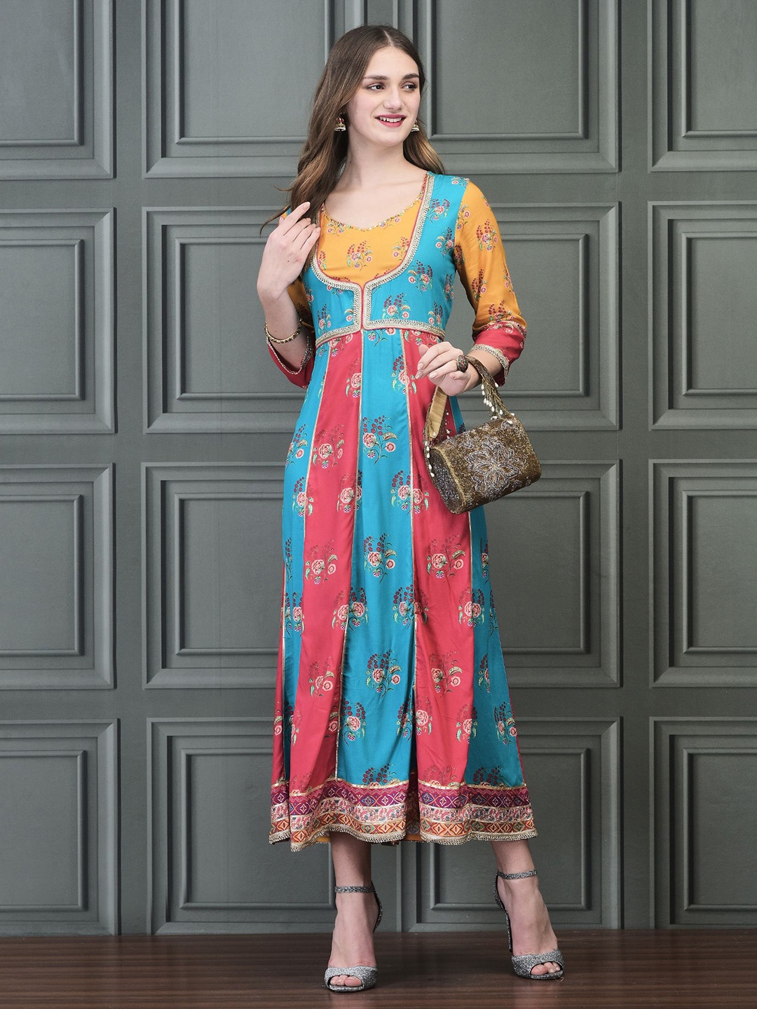 

Shree Floral Liva Fit & Flare Maxi Dress, Multi